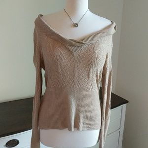 Last chance! Off shoulder see through sweater top